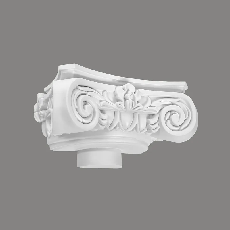 Echt Mardom Halbkapitell C1002-1H Profoam 360 x 180 x 130 mm Weiß für Halbsäule und Fußteil
