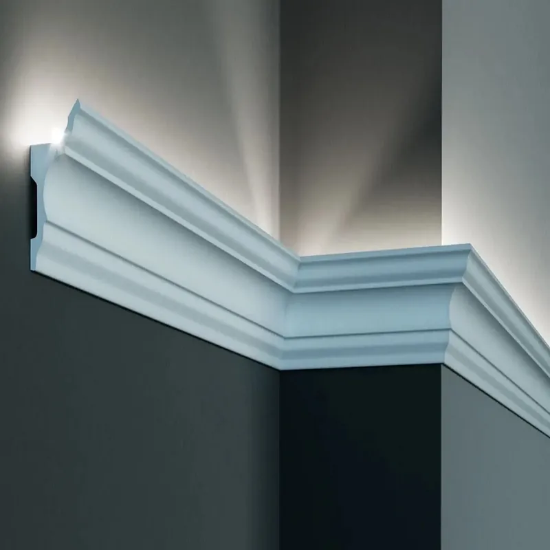 Elite Decor Außenwinkel KF717 | Polyurethan 81 x 45 x 200 mm Weiß Stuckleisten Winkel Neue Kollektion