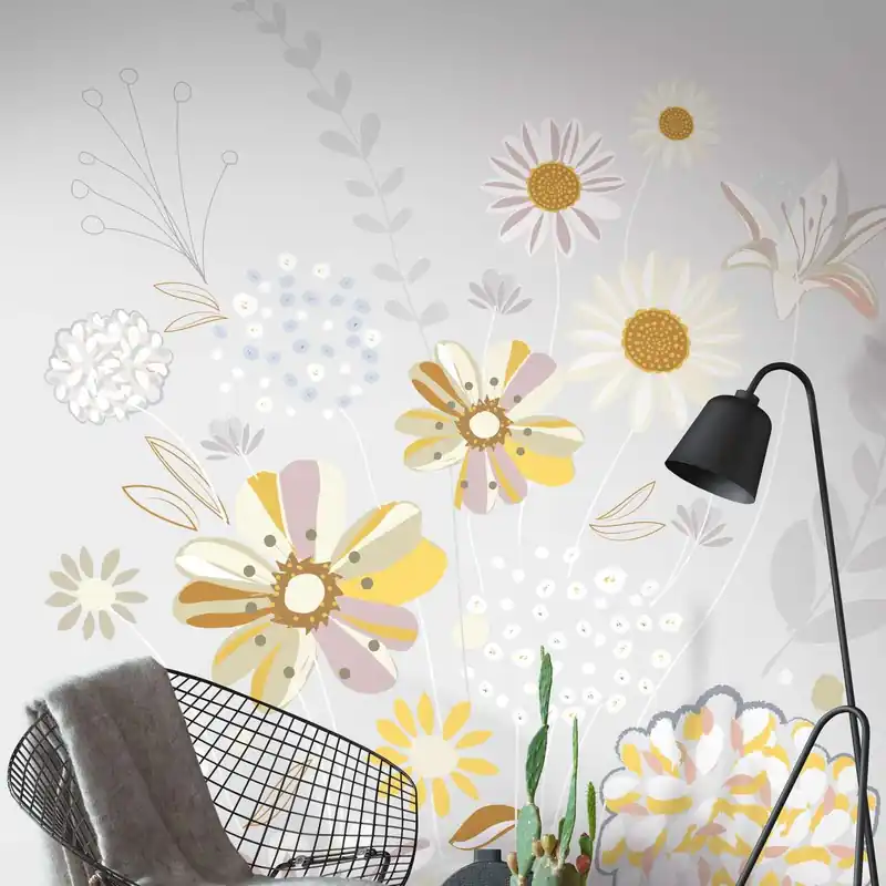 Neuheit A.S. Creation Fototapete The Wall II 392101 Ein Motiv pro Rolle Blumenoptik Grau
