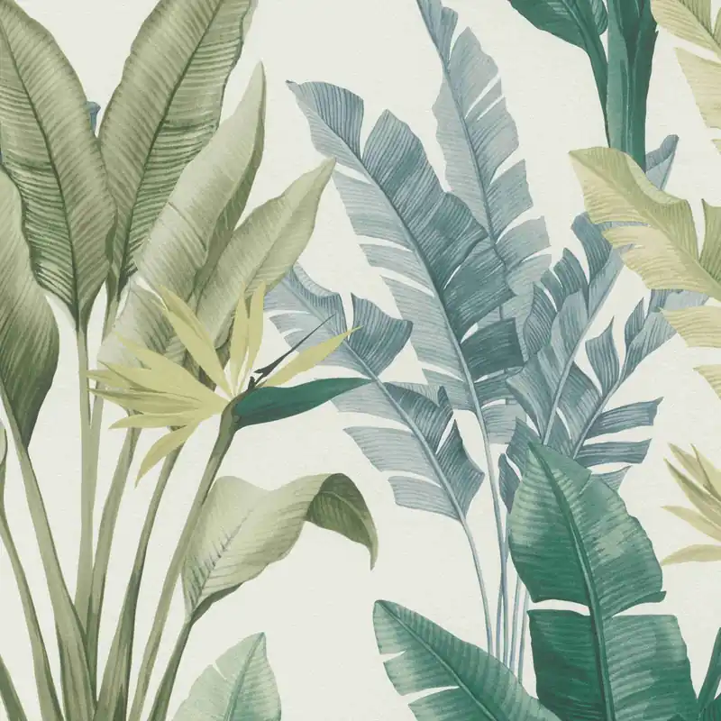 Rasch Papiertapete Selection 201062 | 0.53 x 10.05 m | Botanical Dschungel Grün Must-Have