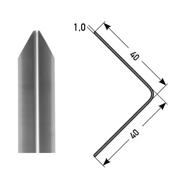 Auer Bau- & Montageprofile Frontera B 40-50 mm Eckschutzwinkel Dreifach Gekantet Edelstahl Echt