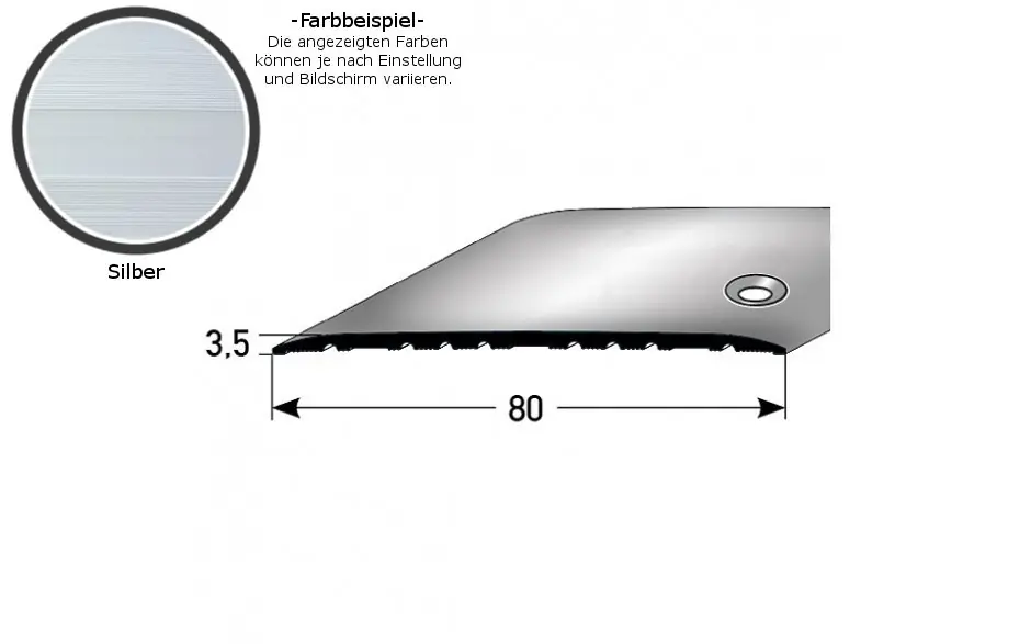 PROVISTON Übergangsprofil Höhe 3.5 mm Breite 80 mm Übergangsschiene Aluminium Heißes Angebot