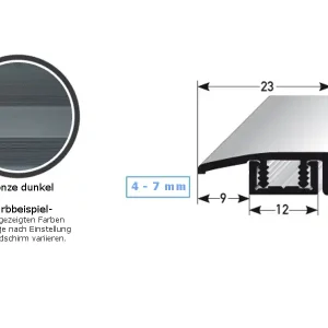 Aktuell PROVISTON Einfass- & Abschlussprofile Scranton B 23 mm Einfasshöhe 4 - 7 mm Alu eloxiert