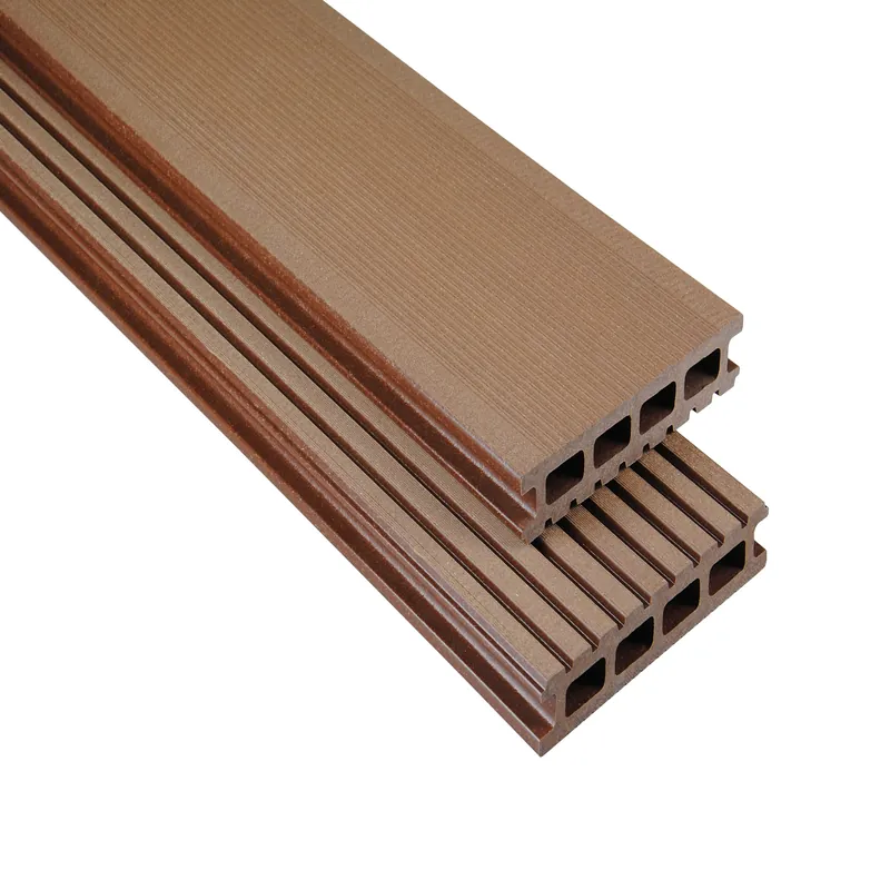 Zertifiziert WPC Terrassendiele 14.5 x 2.6 cm Bodendiele Hohlkammer Standard Braun Terrasse Kovalex