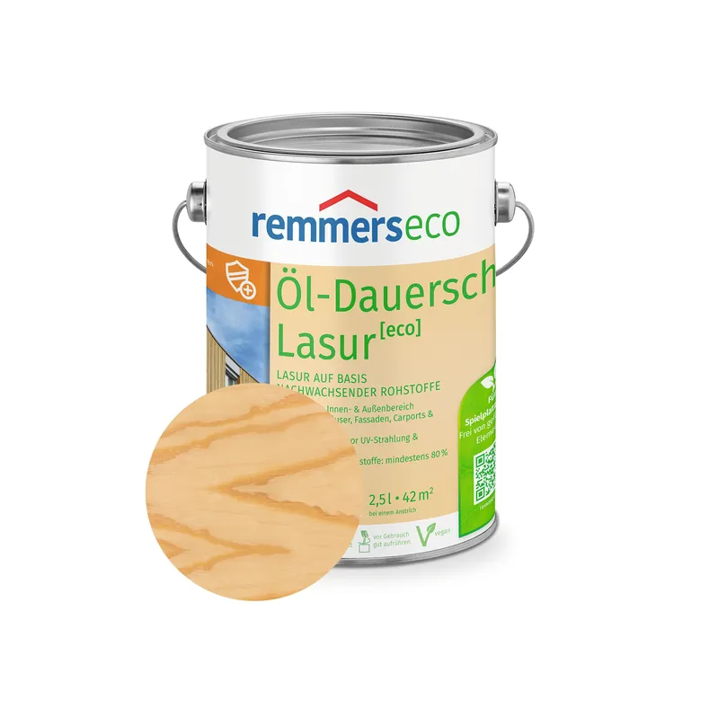 Geprüft Remmers Öl-Dauerschutz-Lasur [eco] | Wasserbasiert | nachwachsende Rohstoffe | kostenfreie Lieferung