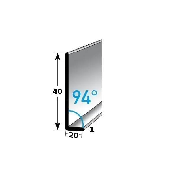 Auer Sockelleiste Metall H 40 mm Winkel 94° Sockelleiste Aluminium Wasserfest Modern Schneller Versand