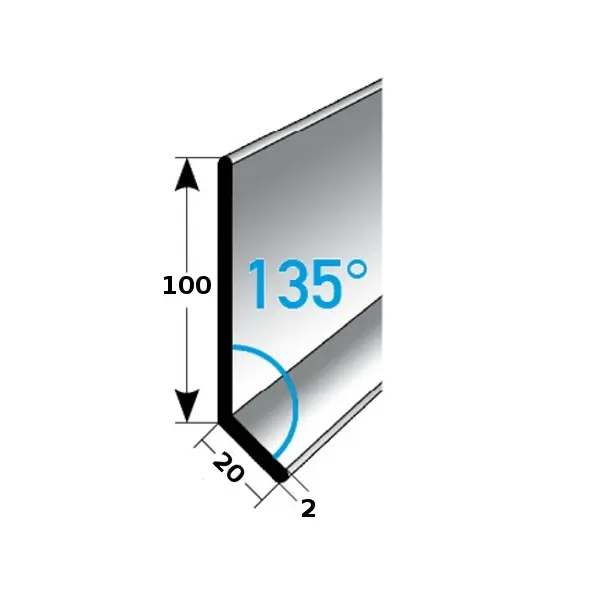 Abverkauf Auer Sockelleiste Metall H 100 mm Winkel 135° Sockelleiste Aluminium Wasserfest Modern