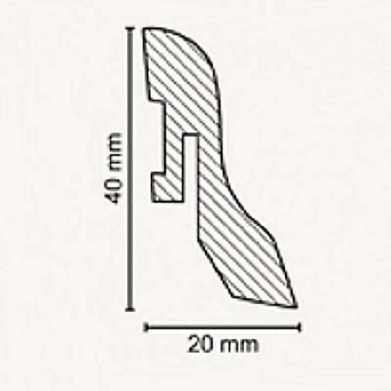 Innen- oder Außenwinkel 20 x 40mm MDF foliert weiß Sockelleiste by PROVISTON Billig