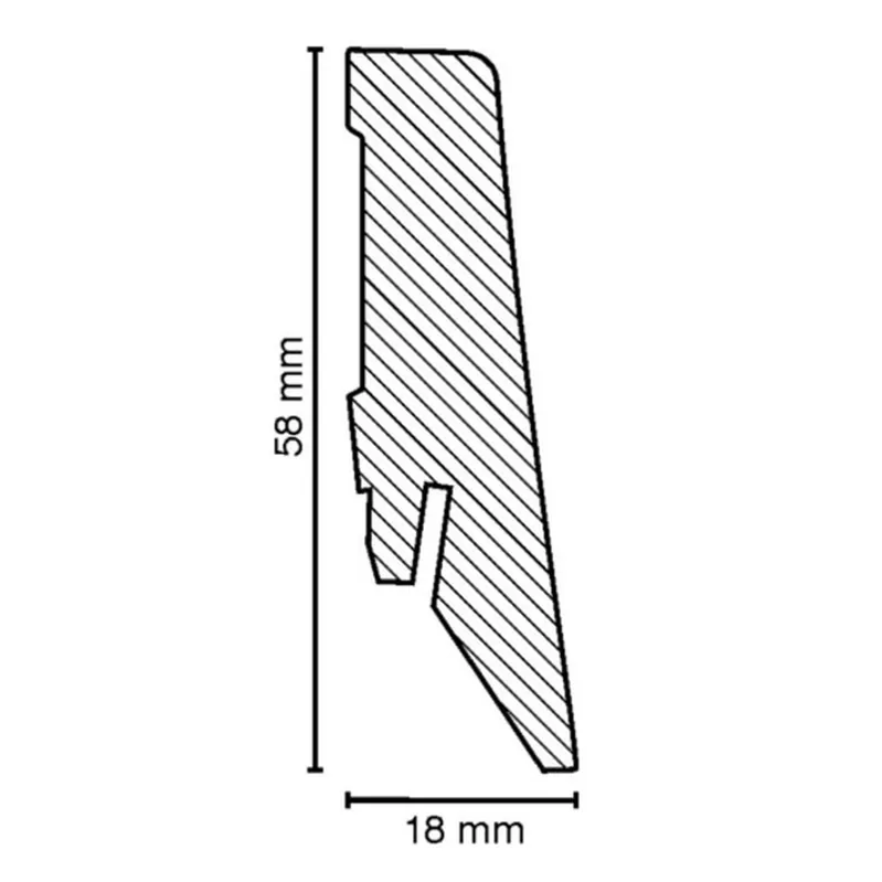 Top-Preis Innen- oder Außenwinkel 18 x 58mm weiße Fußleiste MDF foliert by PROVISTON
