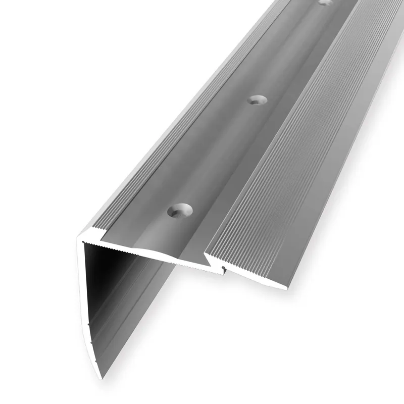 Jetzt Kaufen Treppenkantenprofil 49.7 x 54 x 2500 mm Aluminium Winkelprofil Geriffelt Versenkt Gebohrt Küberit