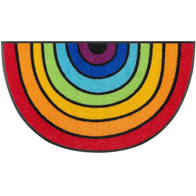Beliebt Fussmatte Round Rainbow 85 x 50 cm Schmutzfangmatte waschbar wash+dry Design Special Shape