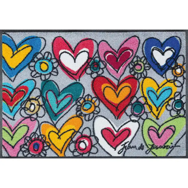 Zertifiziert Fussmatte With Love, all things are possible 75 x 50 cm Schmutzfangmatte waschbar wash+dry Design