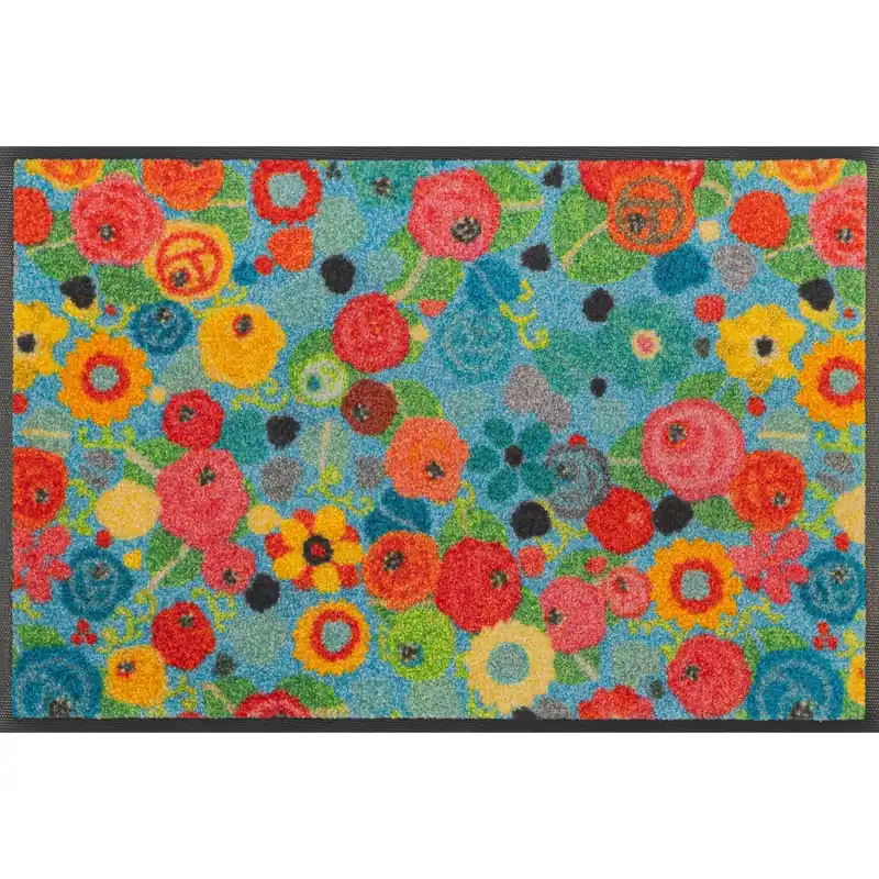 Top-Seller Fussmatte Flower Power Schmutzfangmatte waschbar versch. Größen wash+dry Design