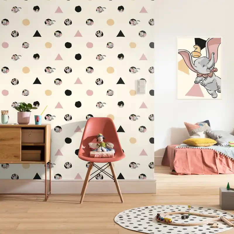 Sofort Bestellen Komar Fototapete Disney Dumbo Angles & Dots 280 x 200 cm Vlies Dumbo Angles & Dots Dreiecke Punkte