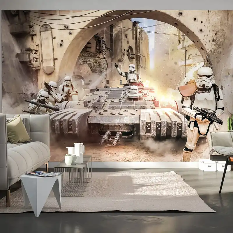 Preisreduziert Komar Fototapete Star Wars Tanktrooper 250 x 400 cm Vlies Stormtrooper Feuerschutz Kampf Rebellen