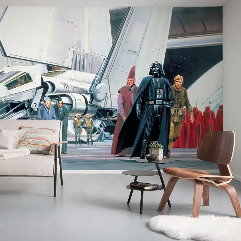 Komar Fototapete Star Wars Todesstern Shuttle Dock 250 x 500 cm Digitaldrucktapete Vlies Darth Vader Markenware