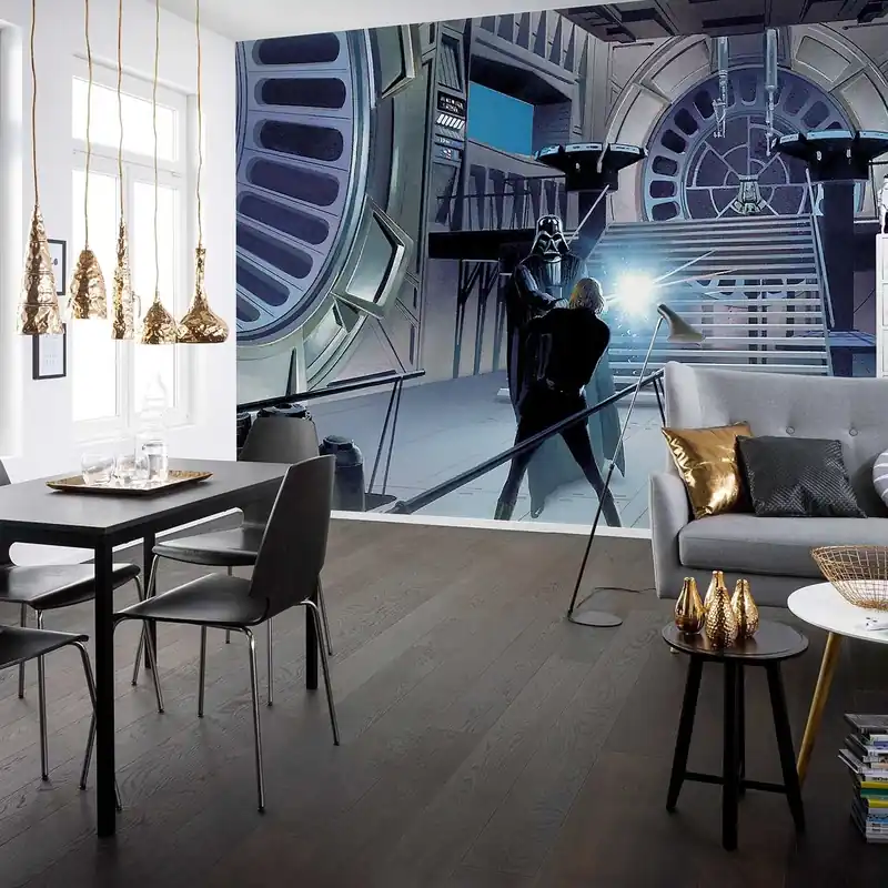 Komar Fototapete Star Wars Duell Throneroom 250 x 500 cm Vlies Duell Jedi Luke Skywalker Darth Vader Sonderangebot