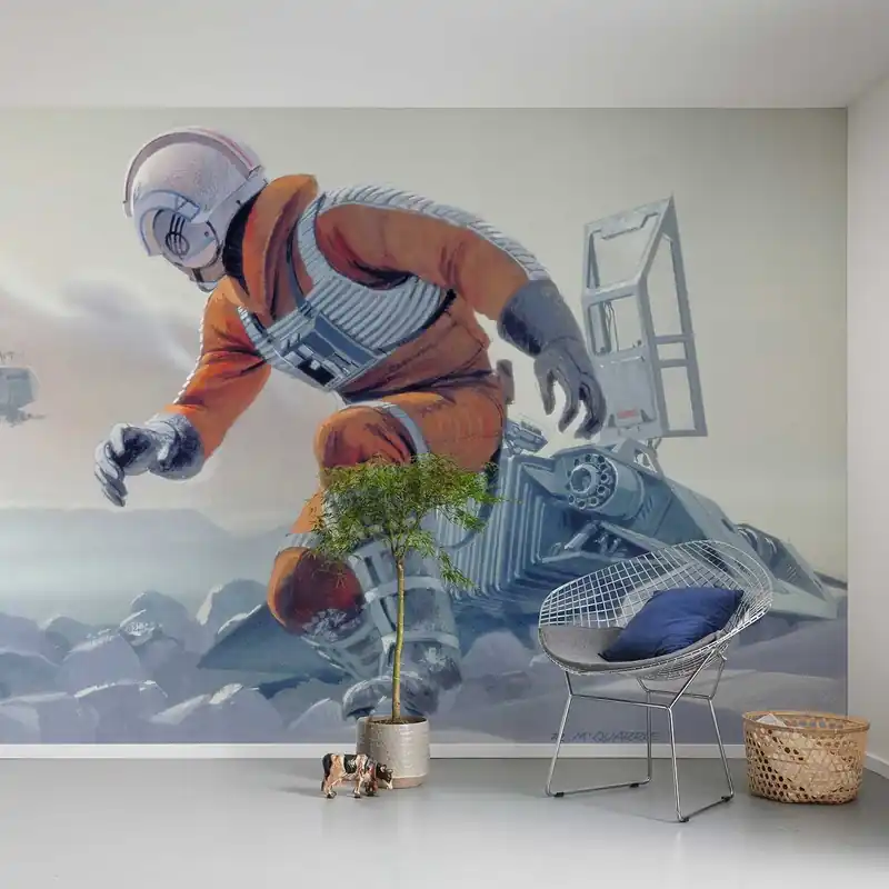 Komar Fototapete Star Wars Hoth Battle Pilot 250 x 500 cm Vlies Hoth Battle Pilot AT-AT Billig