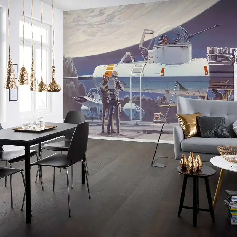 Markenware Komar Fototapete Star Wars Yavin Y-Wing 250 x 500 cm Vlies Yavin Y-Wing Tanken Raumschiff Treibstoff