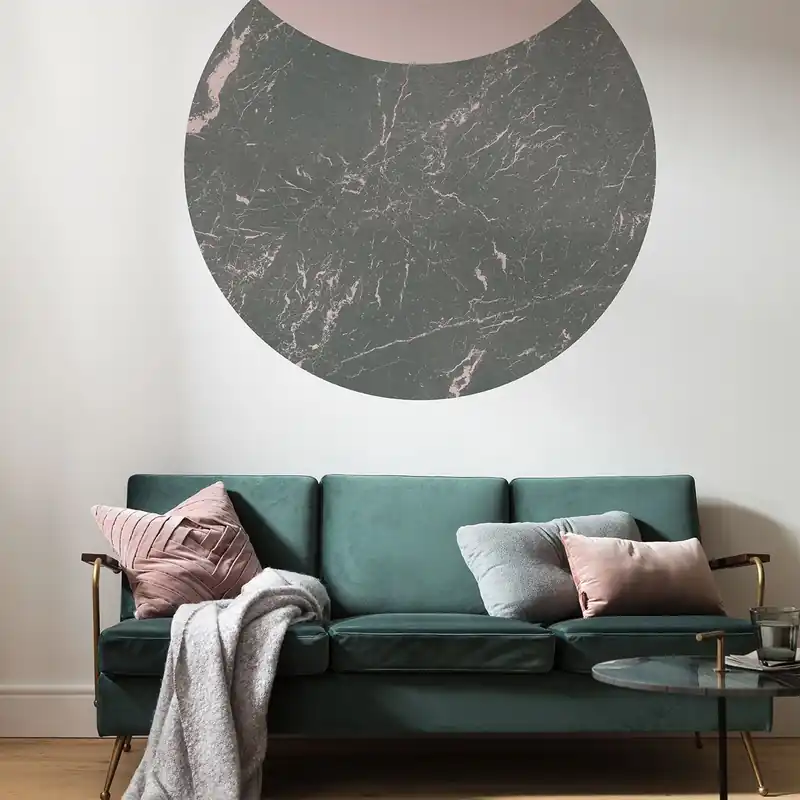 Sonderangebot Komar Fototapete Disney Dot Stripe Marmor 125 x 125 cm Wandbild Vlies Selbstklebend Stripe Bauhaus