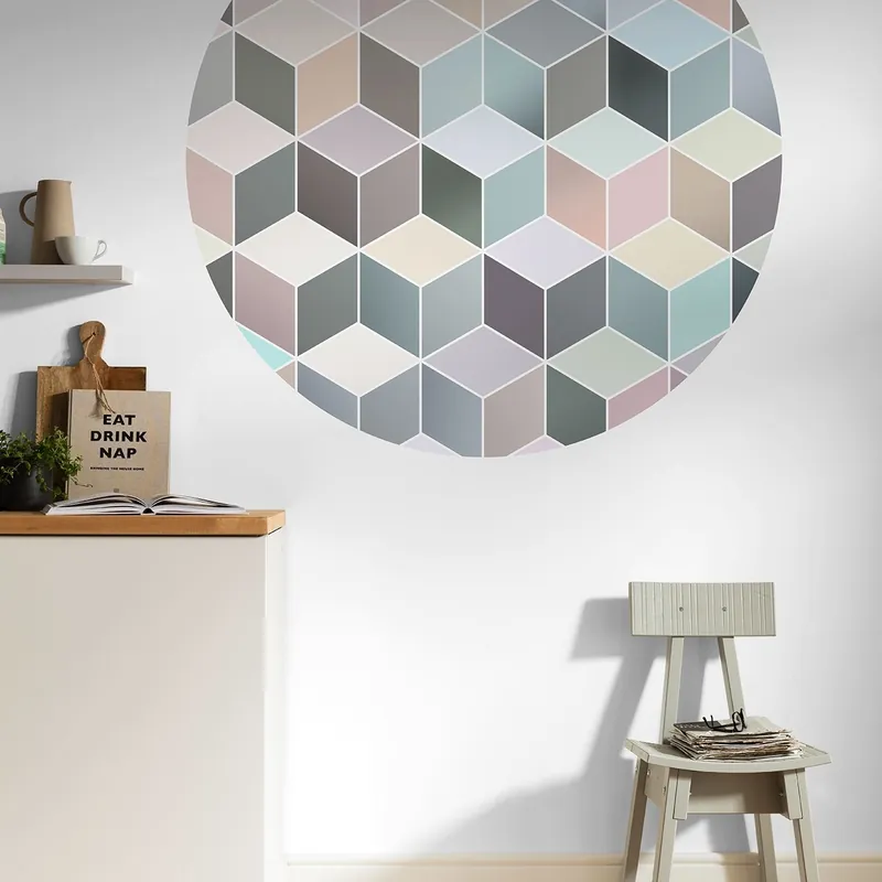 Preisknaller Komar Fototapete Disney Dot Pastel Deluxe 125 x 125 cm Vlies Selbstklebend Würfeloptik Würfel