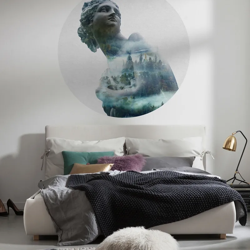 Komar Fototapete Disney Dot Gaia 125 x 125 cm Wandtattoo Vlies Selbstklebend Gaia Skulptur Wald Geprüft