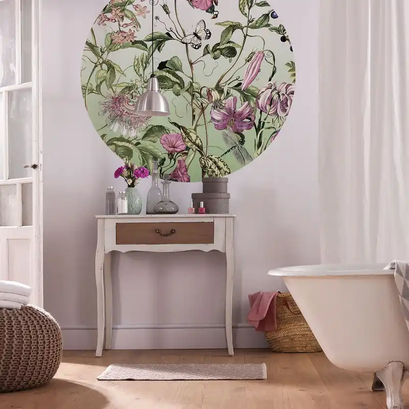Super-Preis Komar Fototapete Disney Dot Louloudi 125 x 125 cm Vlies Selbstklebend Nostalgie Flora Fauna Blumen