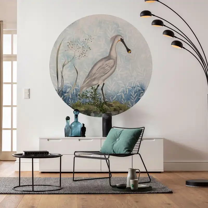 Letzte Chance Komar Fototapete Disney Dot Löffelreiher 125 x 125 cm Vlies Selbstklebend Vogel Pflanzendesign