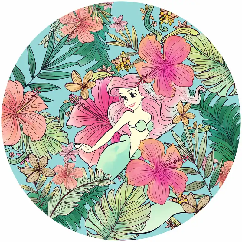 Nur Für Kurze Zeit Komar Fototapete Disney Dot Arielle Ocean Flowers 125 x 125 cm Wandtattoo Vlies Selbstklebend