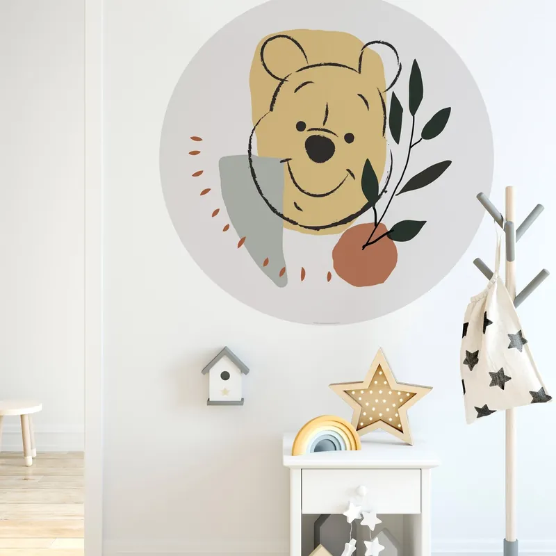 Abverkauf Komar Fototapete Disney Dot Winnie Pooh Smile 125 x 125 cm Vlies Selbstklebend Lächeln Abenteuer