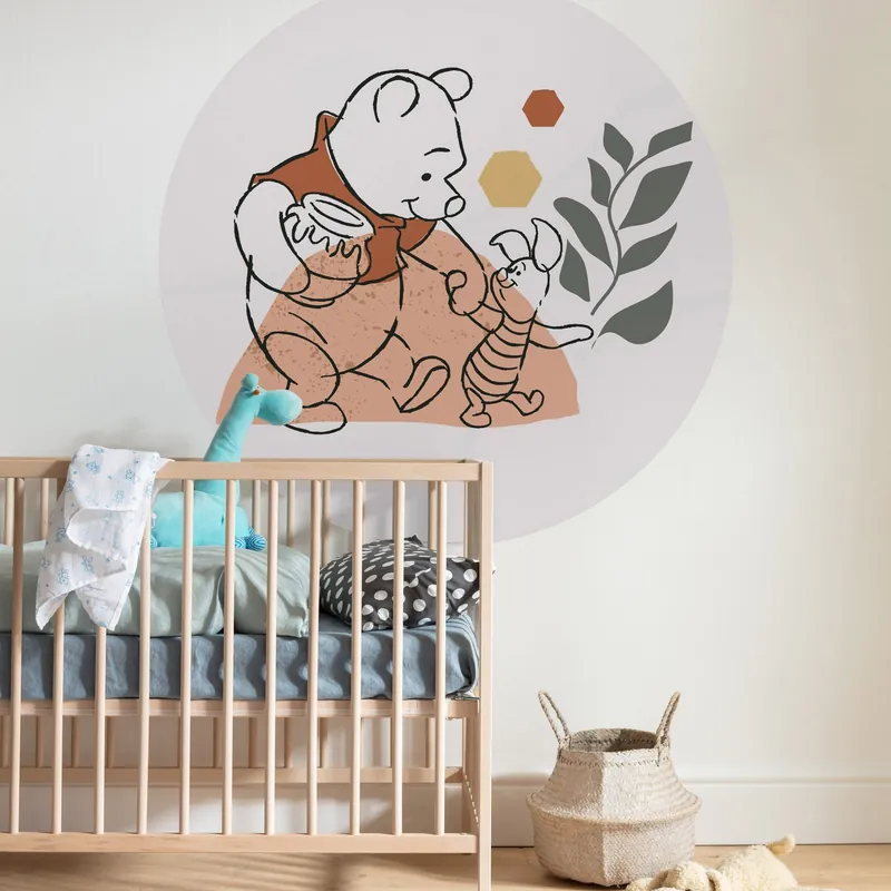 Komar Fototapete Disney Dot Winnie Pooh Soulmate 125 x 125 cm Vlies Selbstklebend Ferkel Honig Neu Im Sortiment