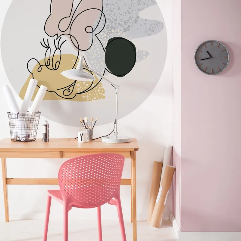 Sofort Bestellen Komar Fototapete Disney Dot Minnie Line Art 125 x 125 cm Vlies Selbstklebend Maus Cartoon
