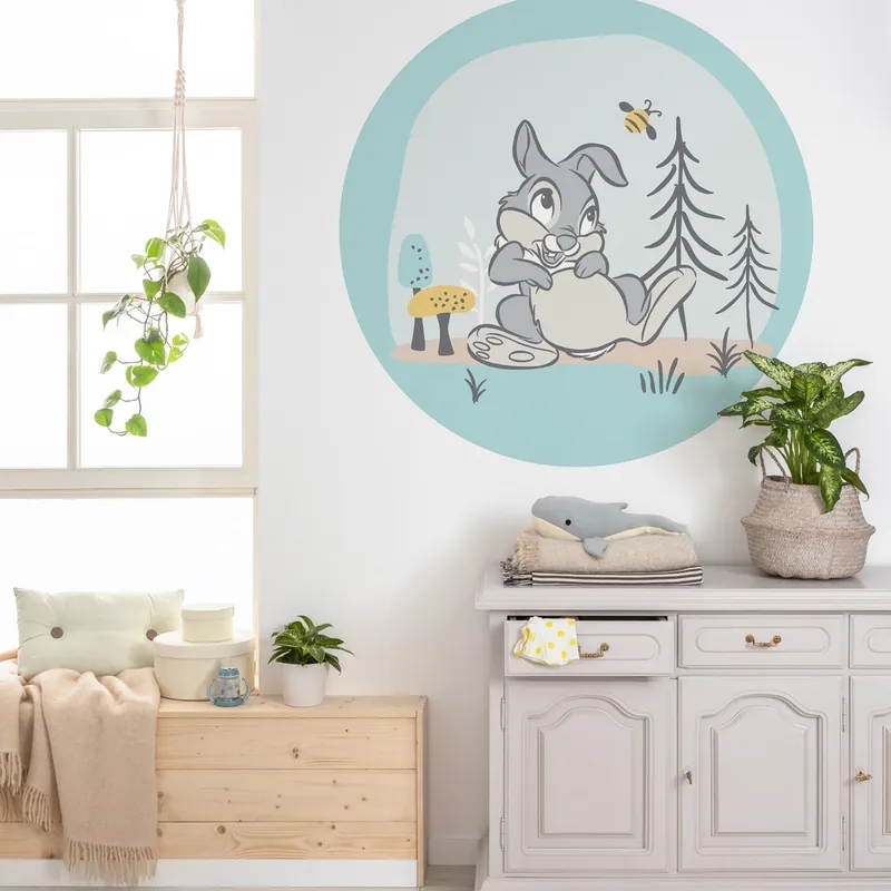Komar Fototapete Disney Dot Bambi Klopfer 125 x 125 cm Vlies Selbstklebend Kinder Wald Pflanze Tiere Sichere Zahlung