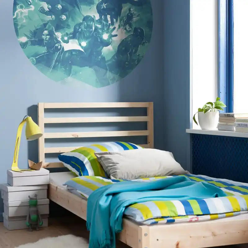 Komar Fototapete Marvel Dot Avengers Blue Power 125 x 125 cm Vlies Selbstklebend Dot Superhelden Schneller Versand