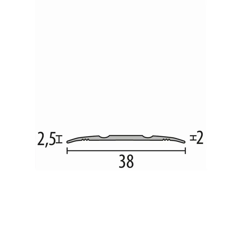Übergangsschiene 2.5 x 38 mm Aluminium Übergangsprofil Geriffelt versch. Längen Küberit Preiswert
