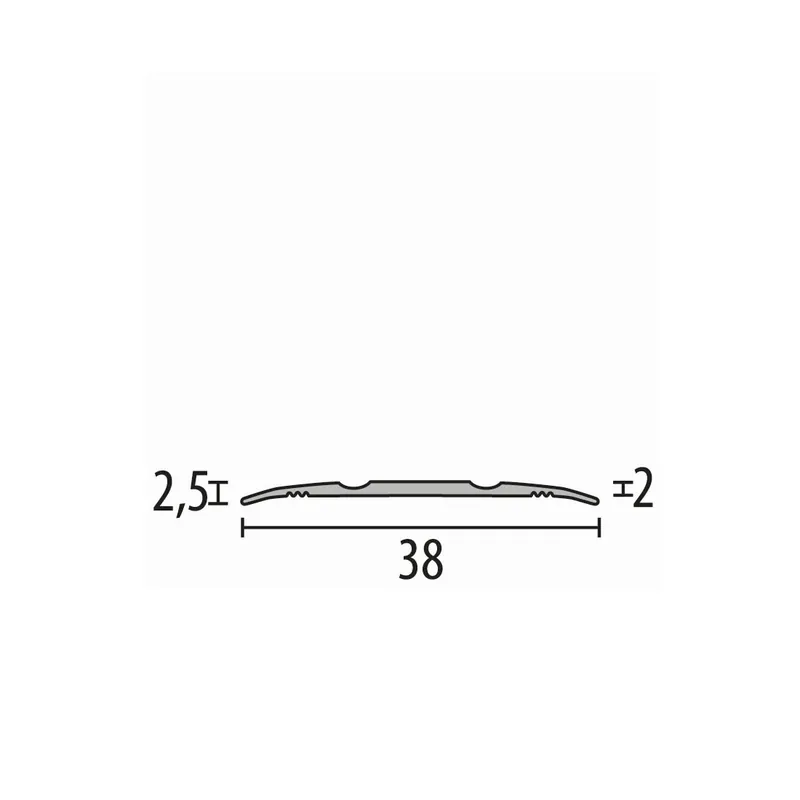 Preisreduziert Übergangsschiene 2.5 x 38 mm Aluminium Übergangsprofil Geriffelt versch. Längen Küberit