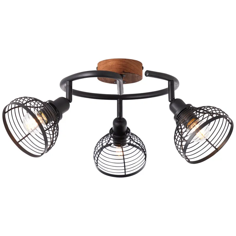 Deckenleuchte 16 x 50 cm Braun Holz Deckenlampe Kegel Vintage Industrial Harmonisch Top-Angebot
