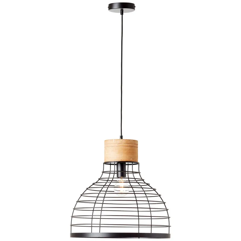Ausverkauf Pendelleuchte 135 x 47 cm Braun Holz Pendellampe Vintage Industrial Harmonisch
