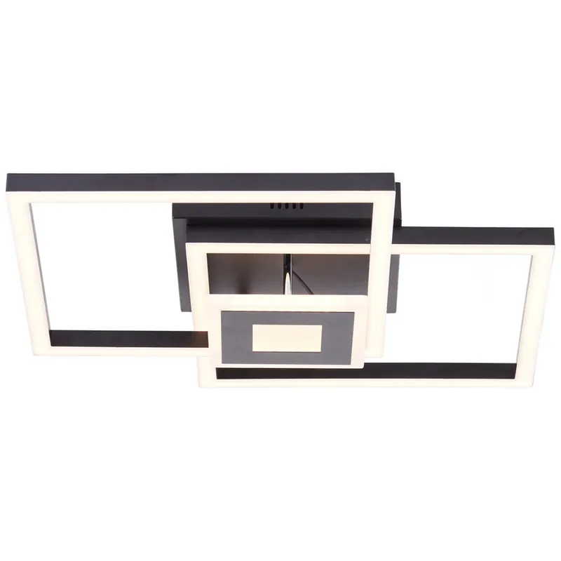 Abverkauf LED Deckenleuchte 9 x 40 x 40 cm Schwarz Metall Deckenlampe Modern Lichtfarbe: Warmweiß Harmonisch