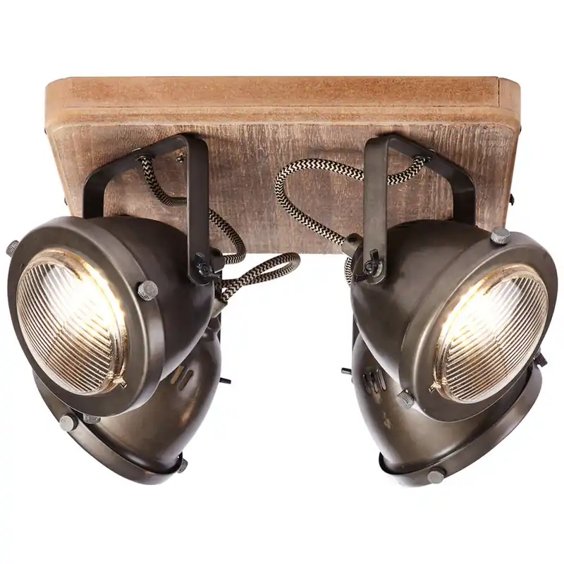 Deckenleuchte 17.5 x 29 x 29 cm Braun Holz Deckenlampe Kegel Vintage Industrial Harmonisch Super-Preis