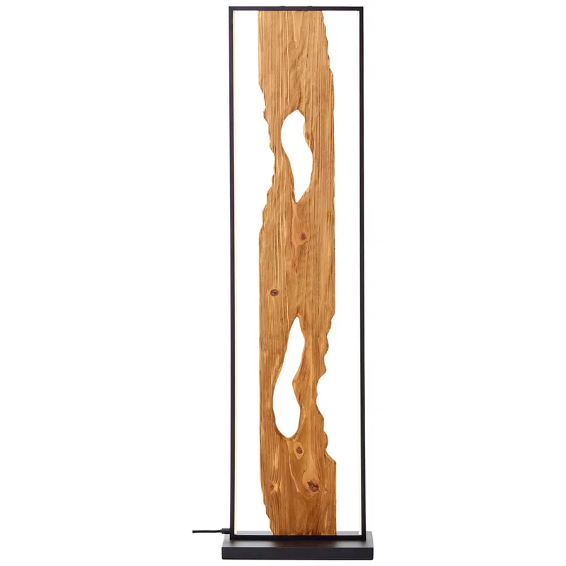 Beliebt LED Stehleuchte 120 x 33 x 18 cm Braun Holz Stehlampe Modern Landhaus Lichtfarbe: Warmweiß