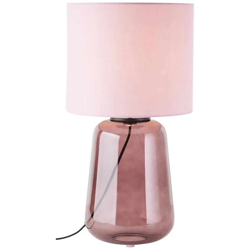 Expressversand Tischleuchte 56.5 x 30 cm Violett Textil Tischlampe Modern Skandi Harmonisch