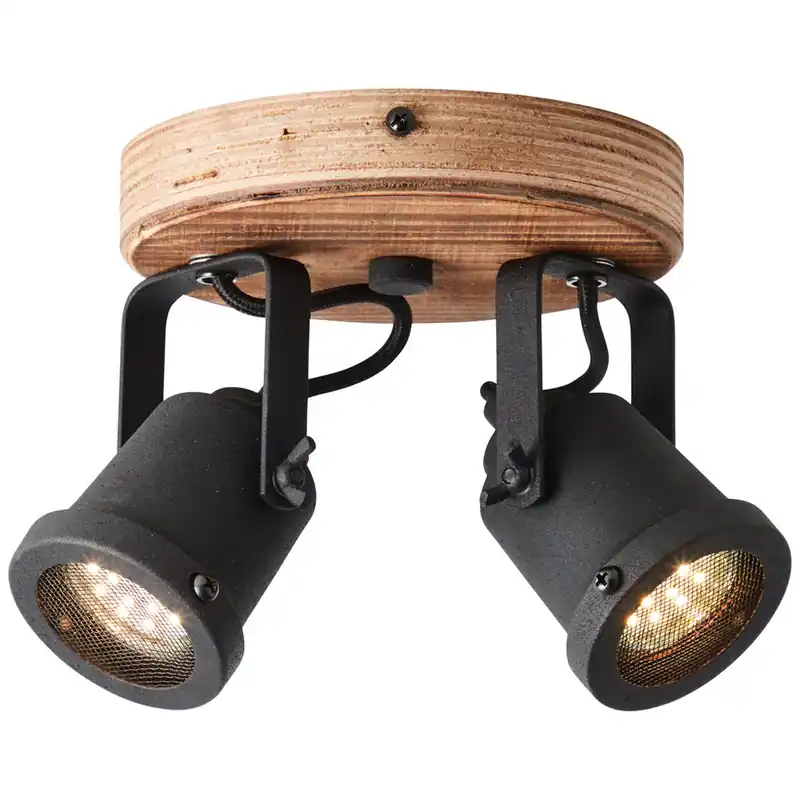 Deckenleuchte 13 x 16 x 21 cm Braun Holz Deckenlampe Kegel Vintage Industrial Harmonisch Bestseller
