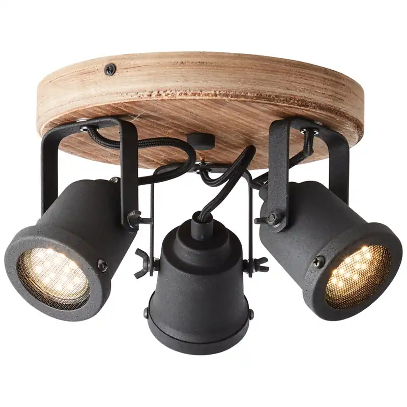 Deckenleuchte 13 x 26 cm Braun Holz Deckenlampe Kegel Vintage Industrial Harmonisch Mega-Angebot