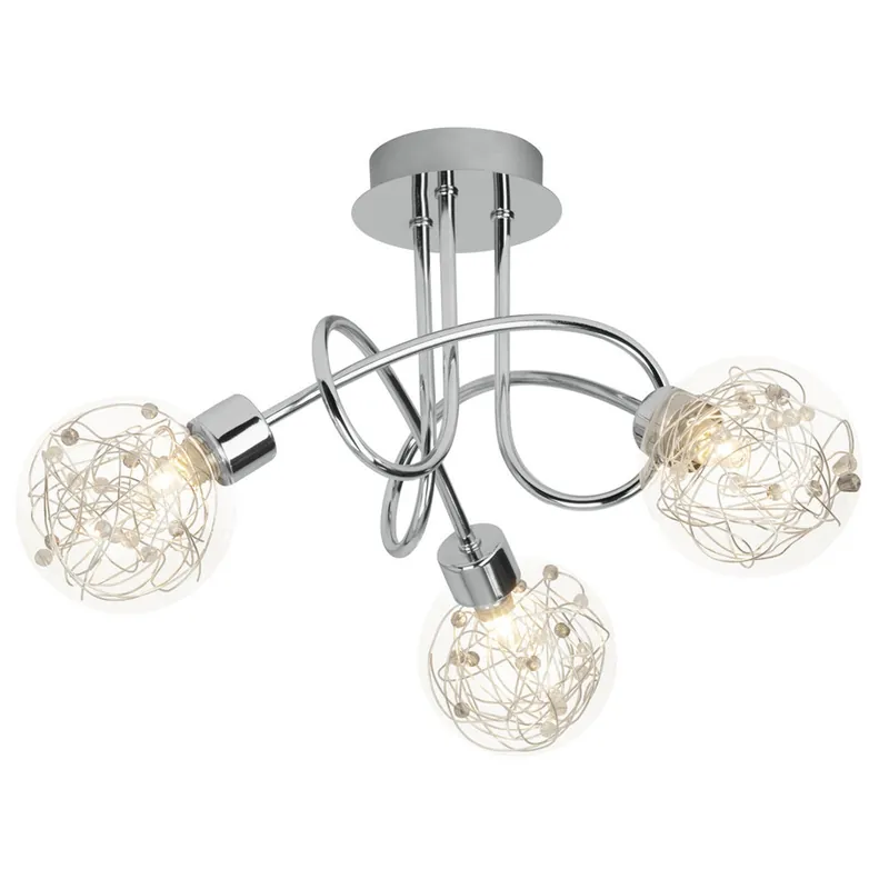 Deckenleuchte 20.5 x 43 cm Metallic Glas Deckenlampe Kugel Basic Harmonisch Sonderangebot