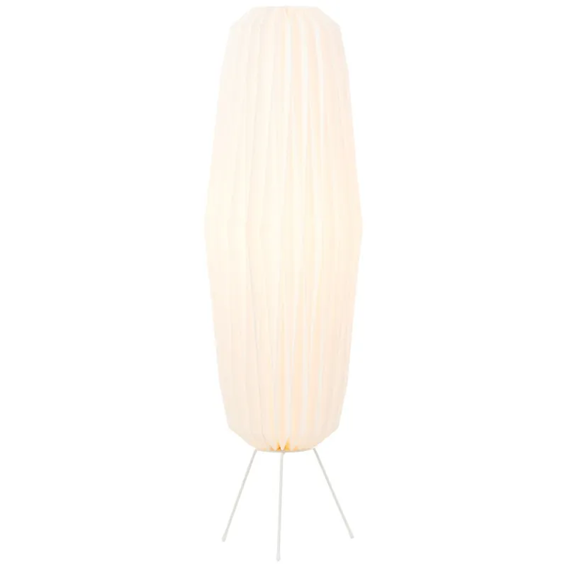 Stehleuchte 110 x 33 cm Weiss Papier Stehlampe Basic Harmonisch Top-Angebot