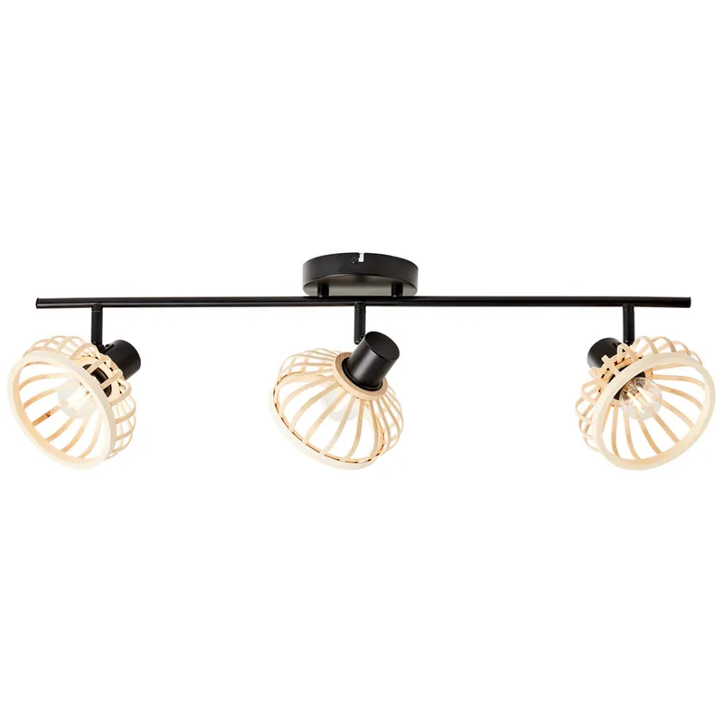 Deckenleuchte 22 x 15 x 71 cm Braun Bambus Deckenlampe Kegel Skandi Boho Harmonisch Aktuell