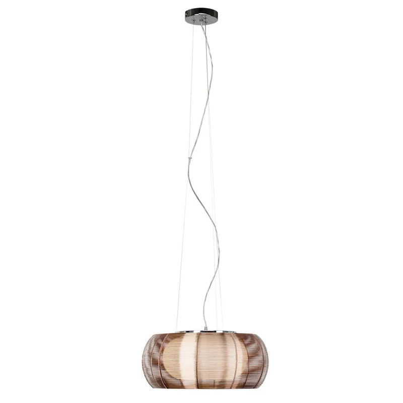 Wochenendangebot Pendelleuchte 122 x 40 cm Braun Glas Pendellampe Rund Modern Harmonisch