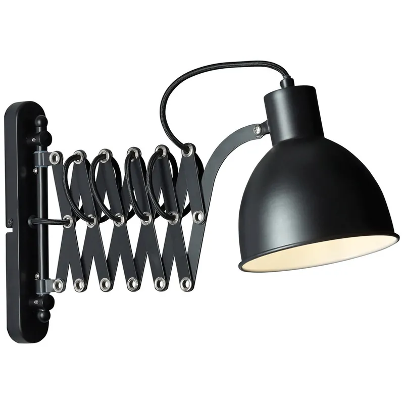 Abverkauf Wandleuchte 25.5 x 60 x 15.2 cm Schwarz Metall Wandlampe Kegel Vintage Retro Harmonisch