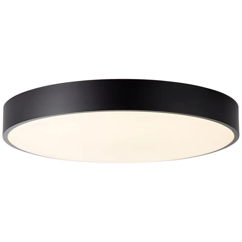 Billig LED Deckenleuchte 8 x 49 cm Schwarz Metall Deckenlampe Rund Basic Lichtfarbe: Variabel dimmbar